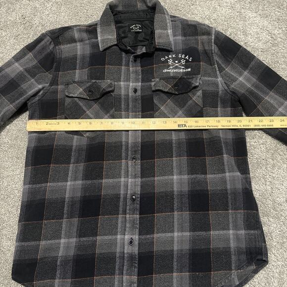 Grundens X Dark Seas Flannel Button Front Shirt Mens Size Medium - Picture 3 of 5